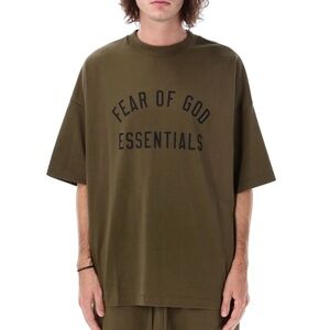 Brand new Fear of God Essentials t shirt olive color authentic size L
